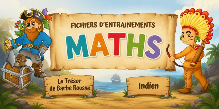 Fichiers d&rsquo;entrainement de maths CM1 – Pirate et Indien