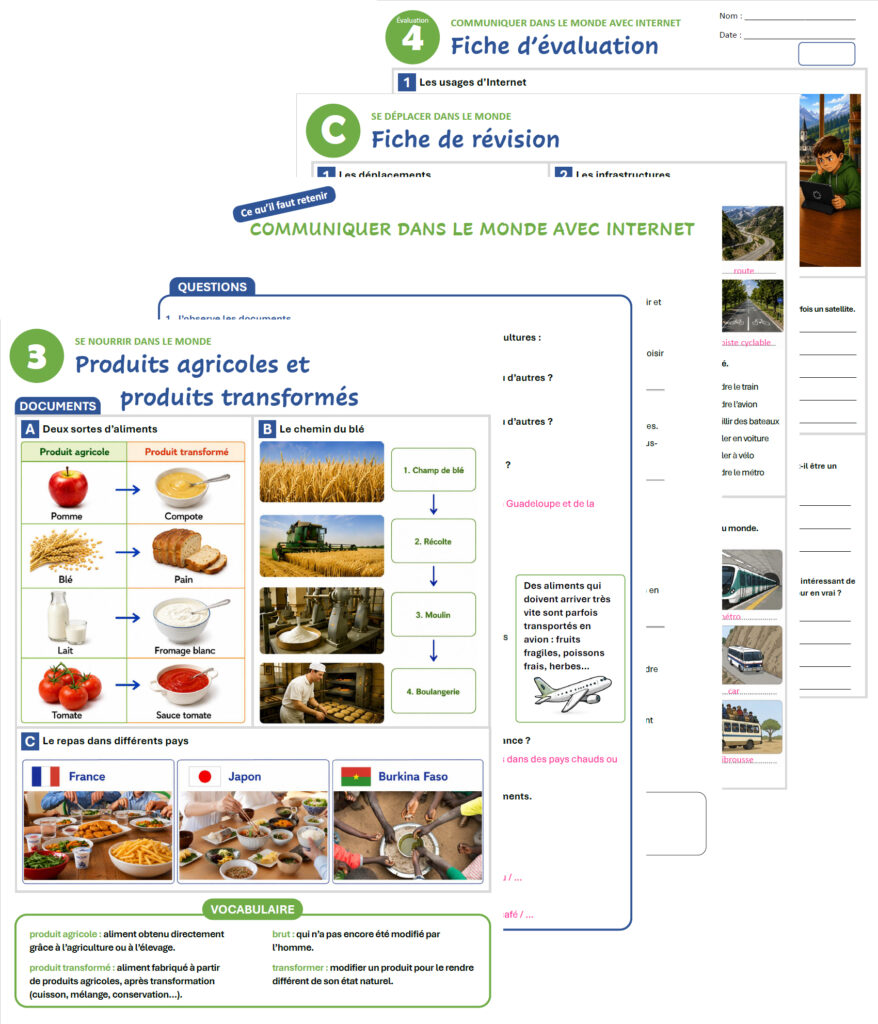 Fiche de géographie CM1 nouveaux programmes 2026